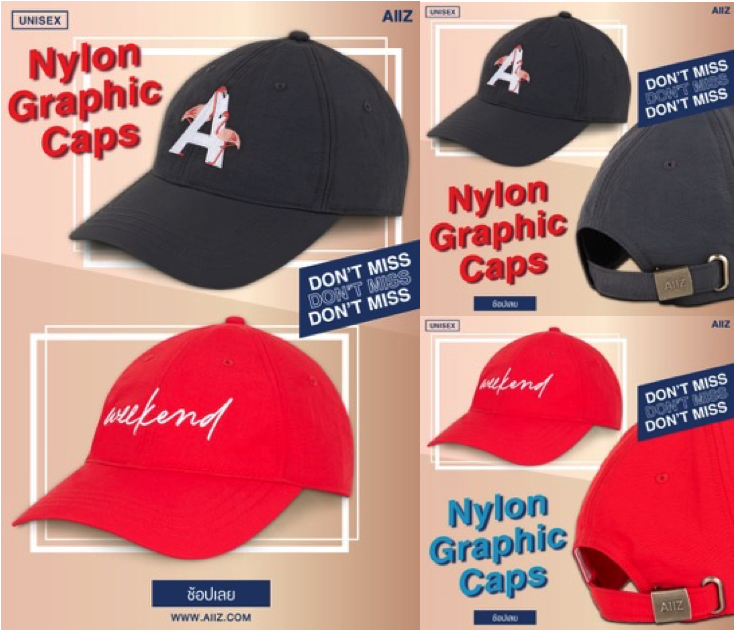 Nylon Graphic caps