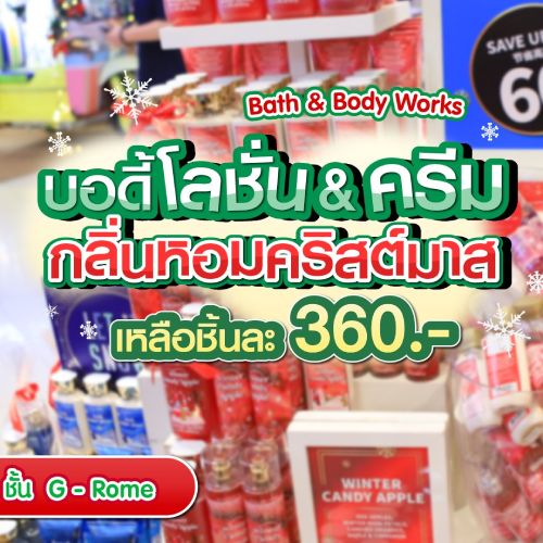 บอดี้โลชั่น & ครีม กลิ่นหอมคริสต์มาสต์ เหลือชิ้นละ 360.-