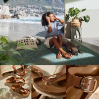 The new modern thong sandal with an elegant buckle style