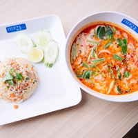 ข้าวผัดกุนเชียง + ต้มยำกุ้งน้ำข้น ร้าน Krua Thai Cuisine 